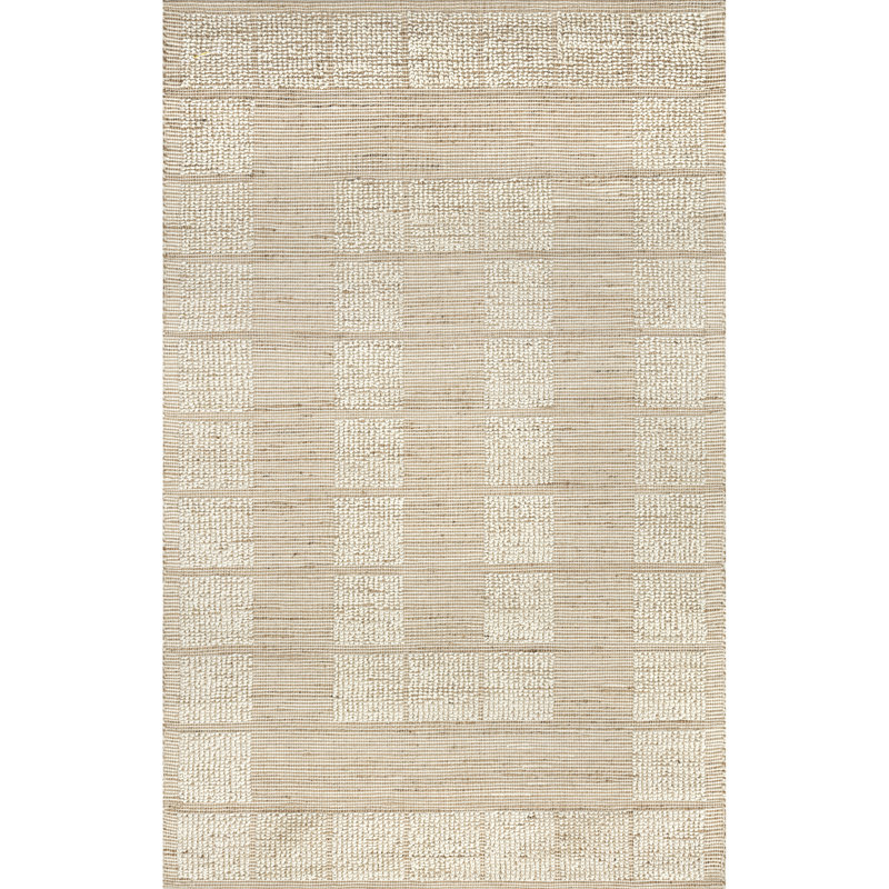 Ivory Textured Jute and Wool Rectangular 8' x 10' Area Rug