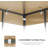 Outdoor Patio Gazebo Replacement Canopy, Double Tiered Gazebo Tent Roof Top Cover Only(Frame Not Include)-111463324