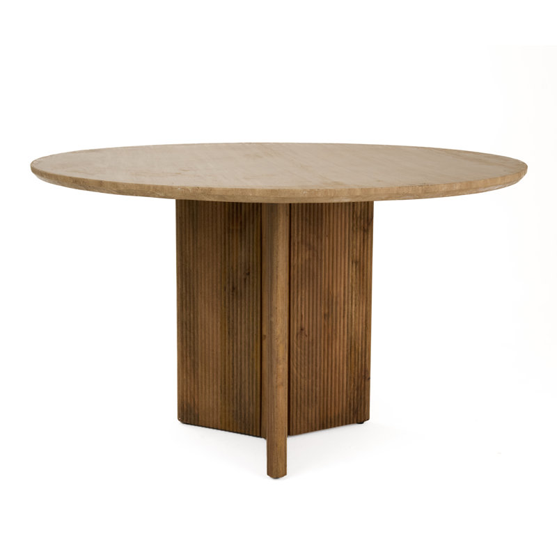 Modern Travertine Marble Round Dining Table