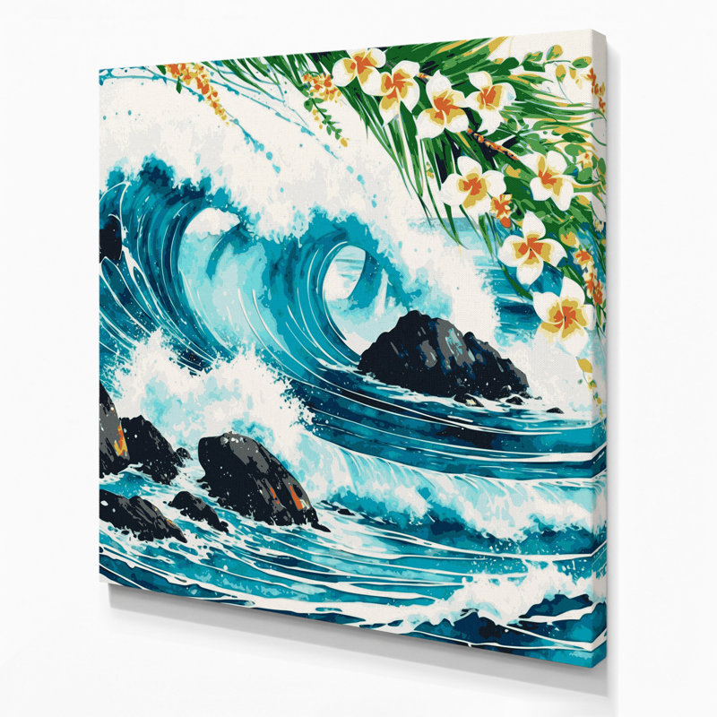 Art mural sur toile vert hawaïen, H 12 po x l 12 po