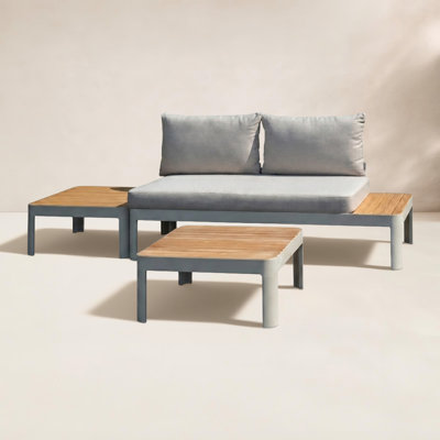 Teak 2 - Person Patio Conversation Set with Cushions