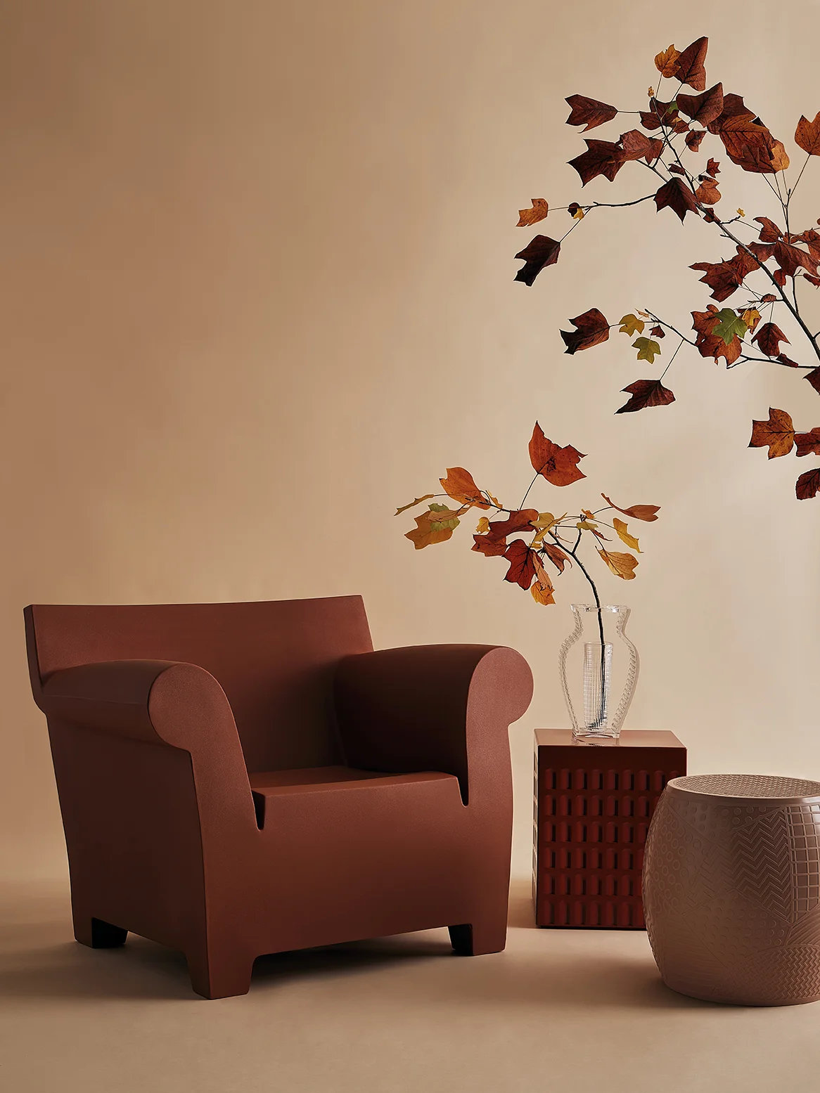 Eur Accent Stool, Earth Red