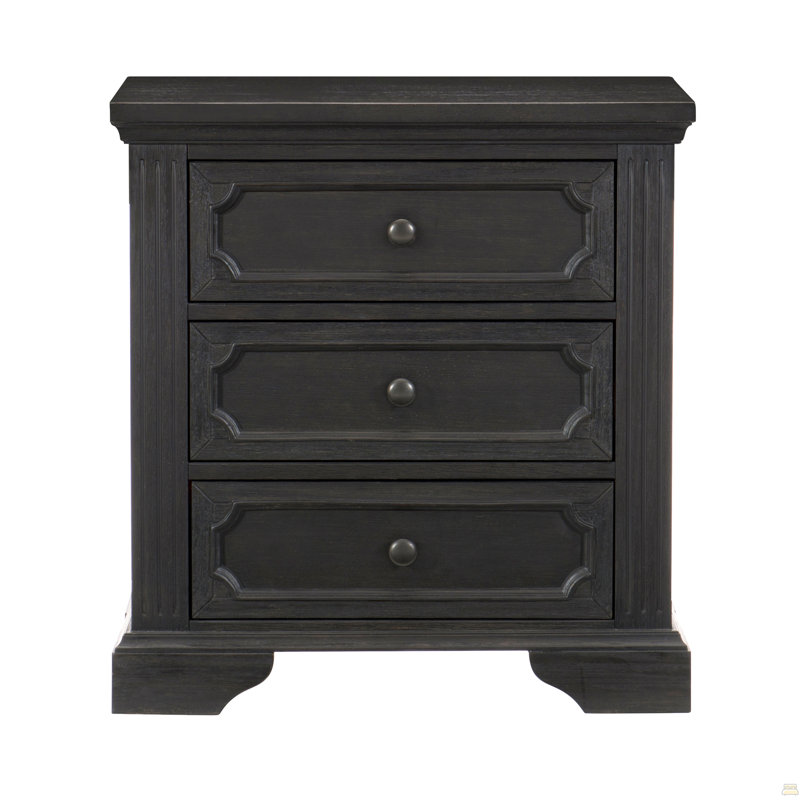 3-Drawers Nightstand 1Pc