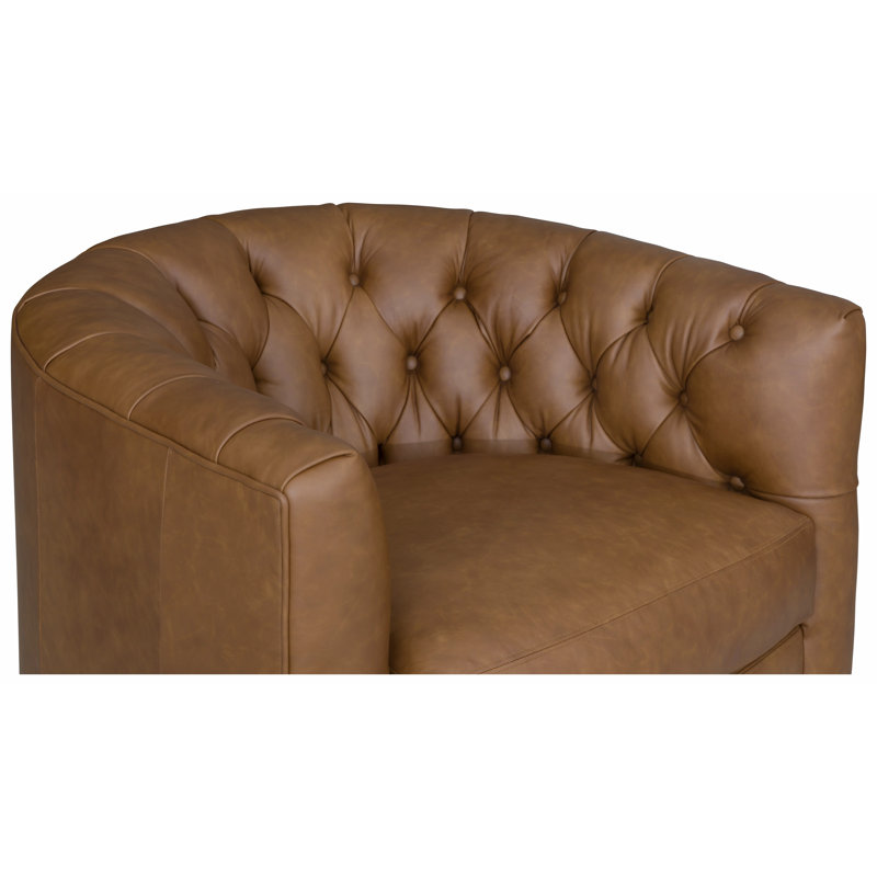 Leather Tufted Armchair, 1181 Pearl