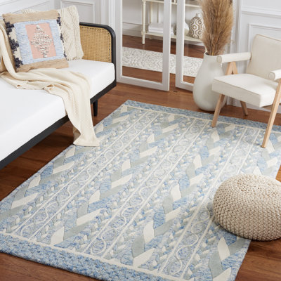 Tapis en laine et coton touffeté à la main Adanelly