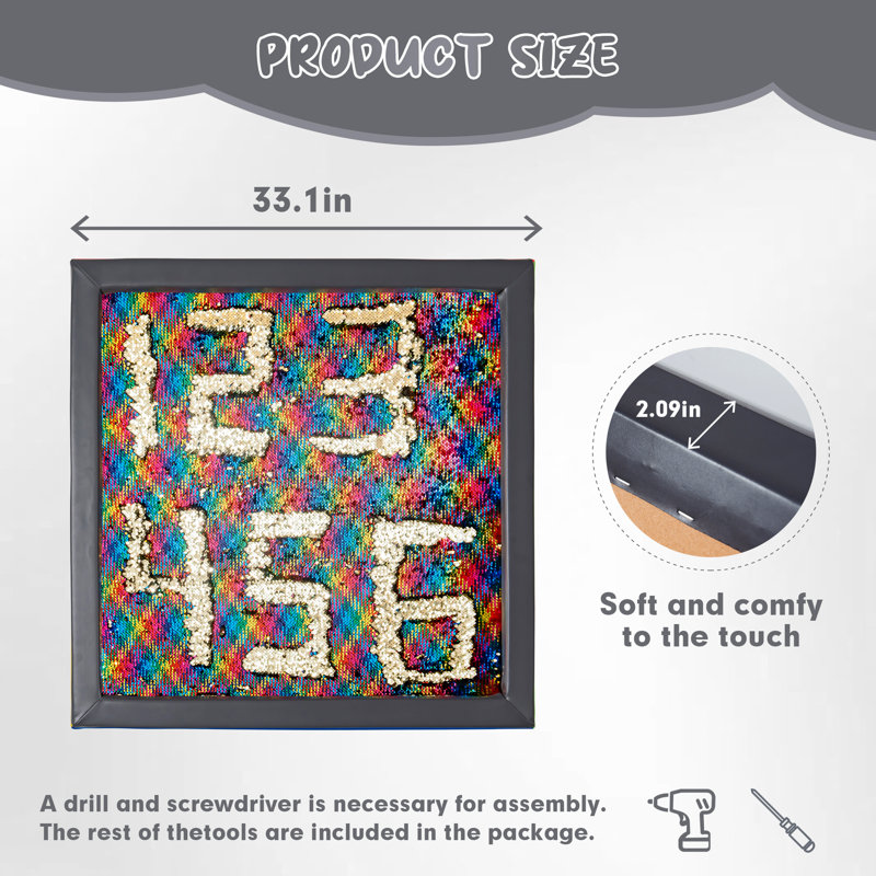 Flip Sequin Sensory Board - Sensory Wall for Kids, Interactive Tactile Educational Tool with Color-Changing Sequin Design for Sensory Rooms, Classrooms & Therapy