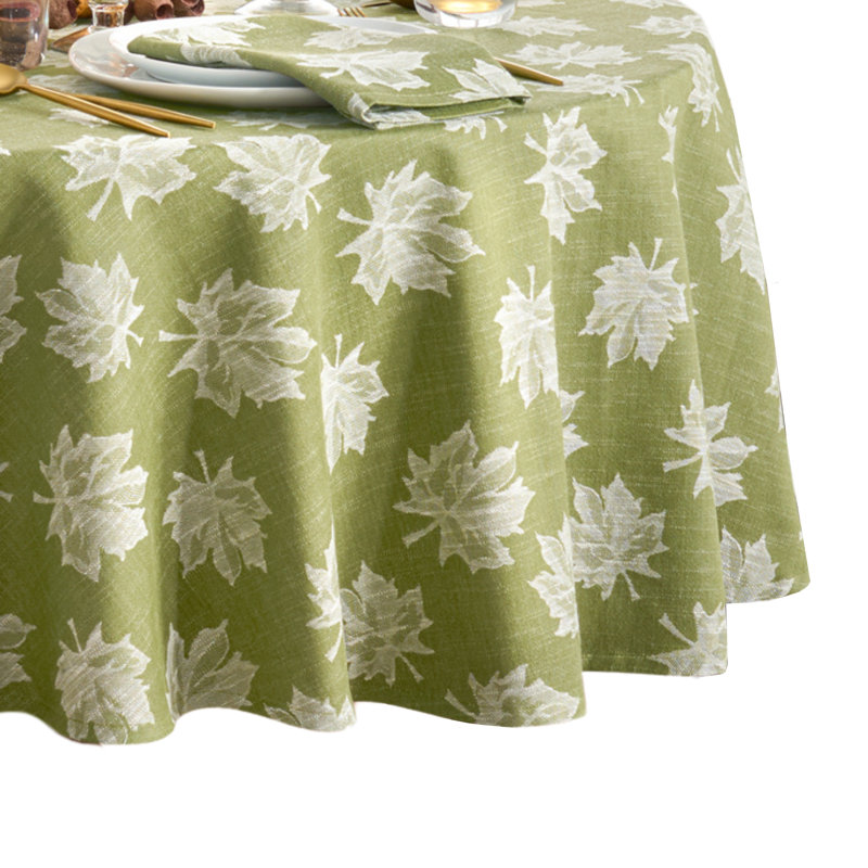 Mattox Jacquard Tablecloth, 84 po x 60 po ovale, Vert