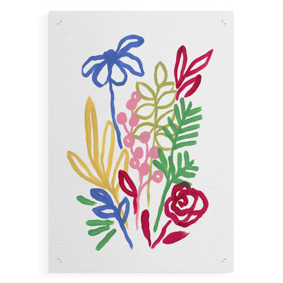 Bold Brushstroke Blooms I -Canvas Print Only - NOT FRAMED