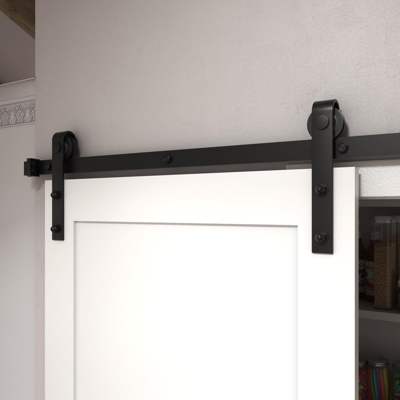 72-Inch Matte Black Steel Single Barn Door Kit