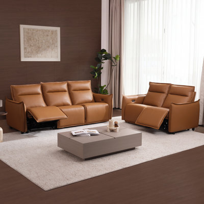 Ensemble de salon inclinable électrique en cuir 3 + 2 places avec ports USB et Type-C