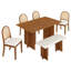 Ensemble de table de salle à manger moderne 6 pièces avec 4 chaises et banc rembourrés-2107905090