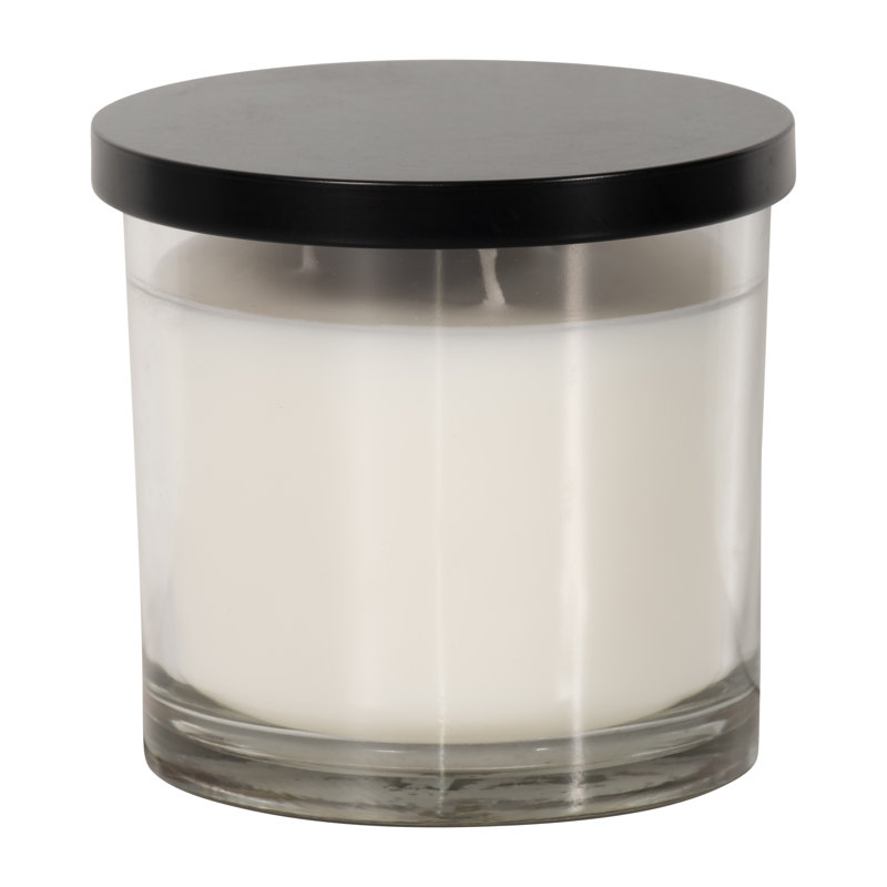 Bougie en verre parfumée Boho - pot de cire jaune, noir et blanc de 4 po pour la maison et le bureau