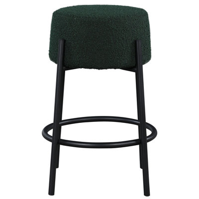 Upholstered Counter Stool with Metal Frame