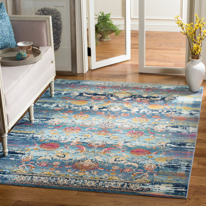 Tolleson Performance Floral Rug, Rectangle 5'1" x 7'6"