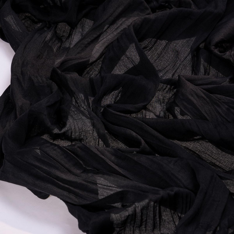 120" (10ft) Boho Cheesecloth Table Runner -Black, Black