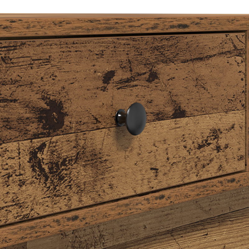 Godfred Pedestal Coffee Table, 90 x 90 x 28 cm (L x W x H), Black Oak