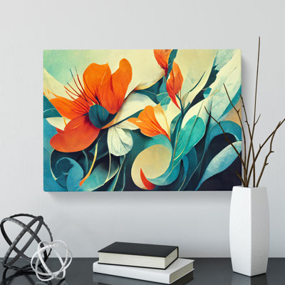 Artistic Flowers Abstract Vol.5 - Wrapped Canvas