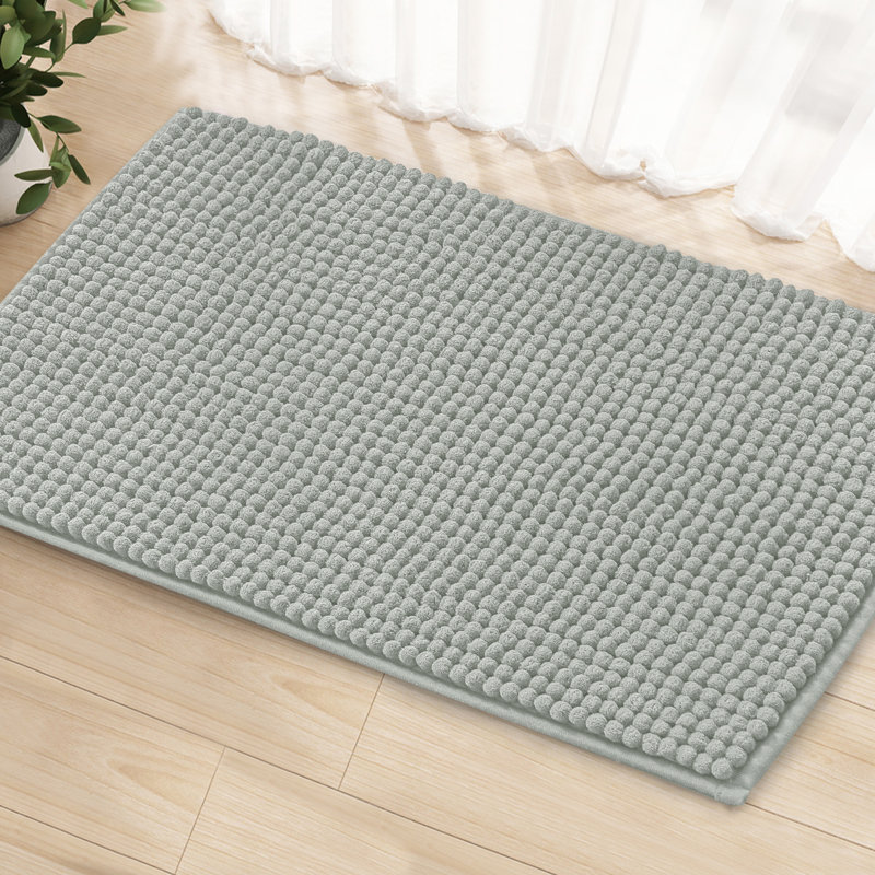 Tapis pour salle de bain Azriah Luxury Chenille, Gris clair, L 20 po x L 32 po