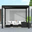 111S Aluminum Louvred Pergola, Adjustable Roof, 10' W x 10' D, Charcoal-55774396-114728887
