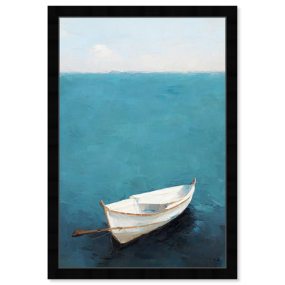 Côte perdue - Peinture sur papier encadrée