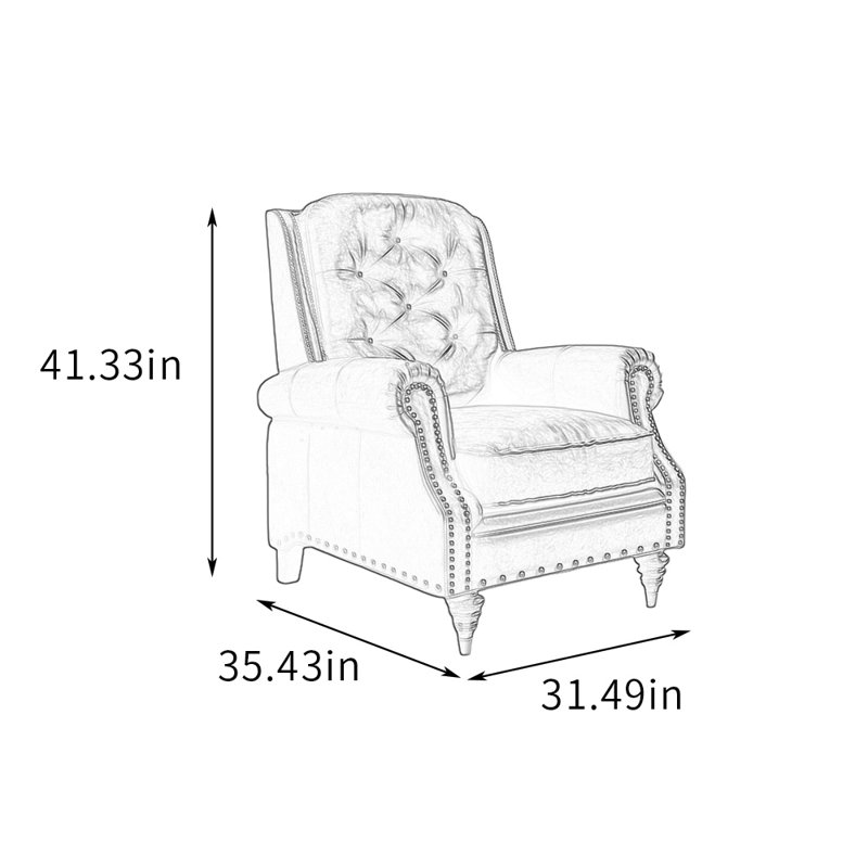 Fauteuil inclinable réglable en similicuir pour balcon, Bleu