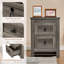 Ensemble de chambre à coucher pour très grand lit rustique et campagnard 3 pièces Tryston, gris-118138199-118138205
