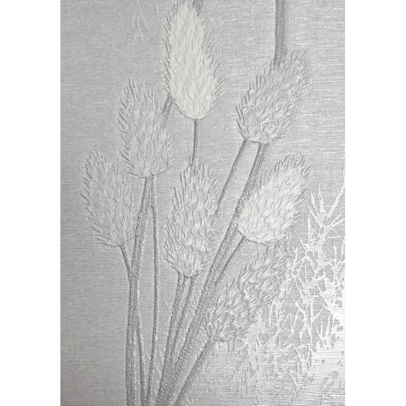 Papier peint texturé non tissé Dove Bunny Tails And Pampas Grass Pi., Gris