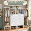 Commode blanche avec support suspendu - Petite commode pour chambre à coucher avec 4 tiroirs, commode de 44 po de hauteur, commodes réversibles pour enfants avec tablette de rangement, commodes de placard, essentiels de chambre de résidence, structure robuste