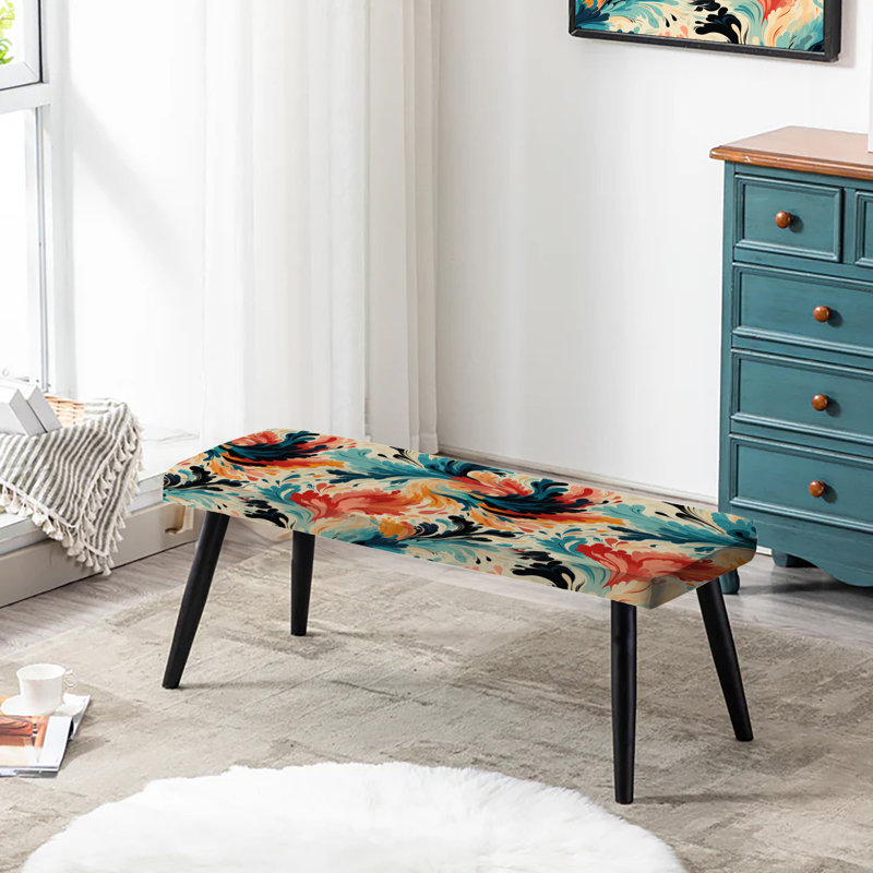 Ikat Artistry Mosaic Radiance - Banc rembourré abstrait noir