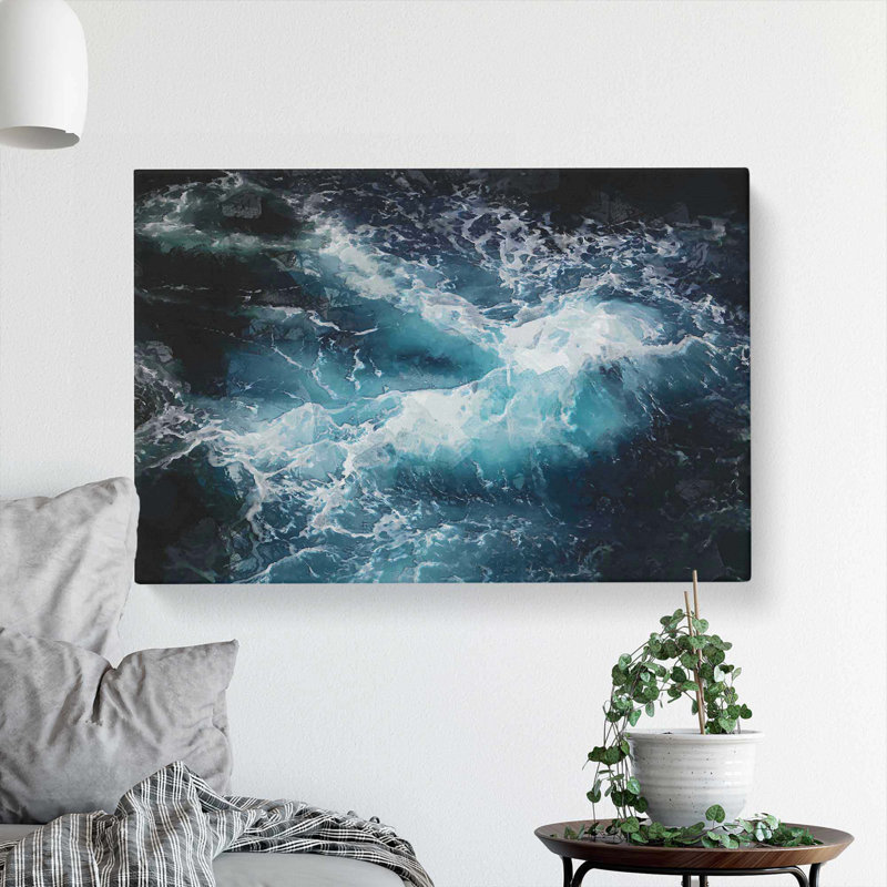 Rip Tide In Blue by Von Wright - Wrapped Canvas, 35cm H x 50cm W x 3cm D
