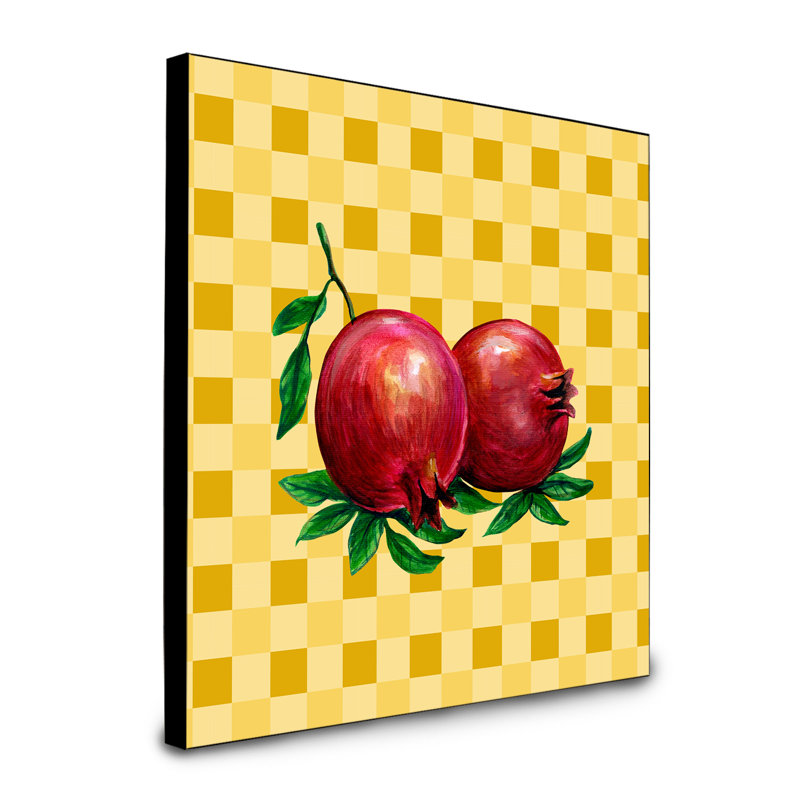Panneau mural d’art pomegranates on basketweave Petite