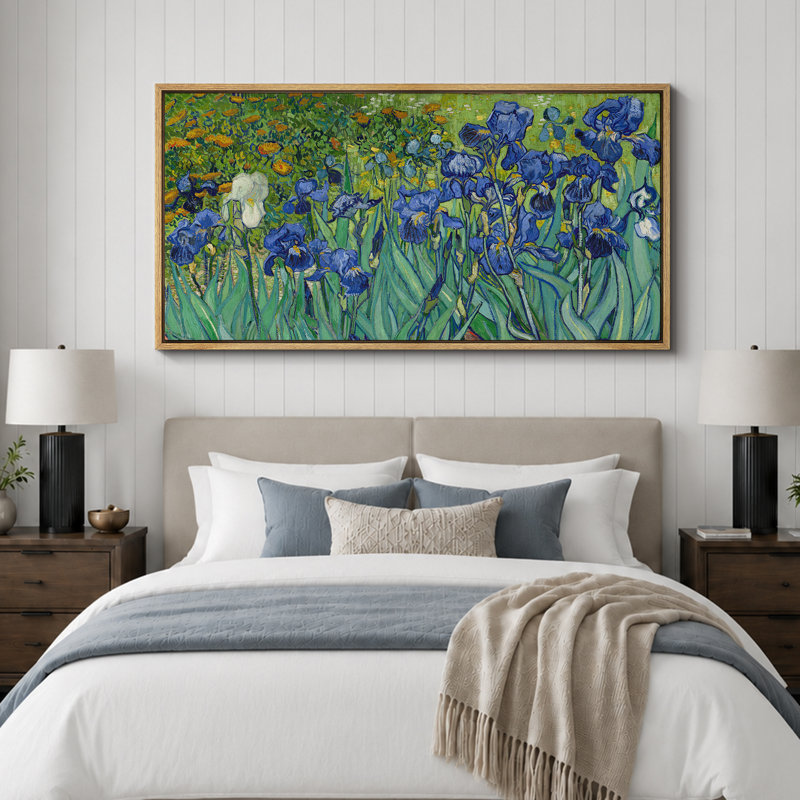 Iris de Vincent Van Gogh, reproduction d'art sur toile, H 30 po x l 60 po, Naturel