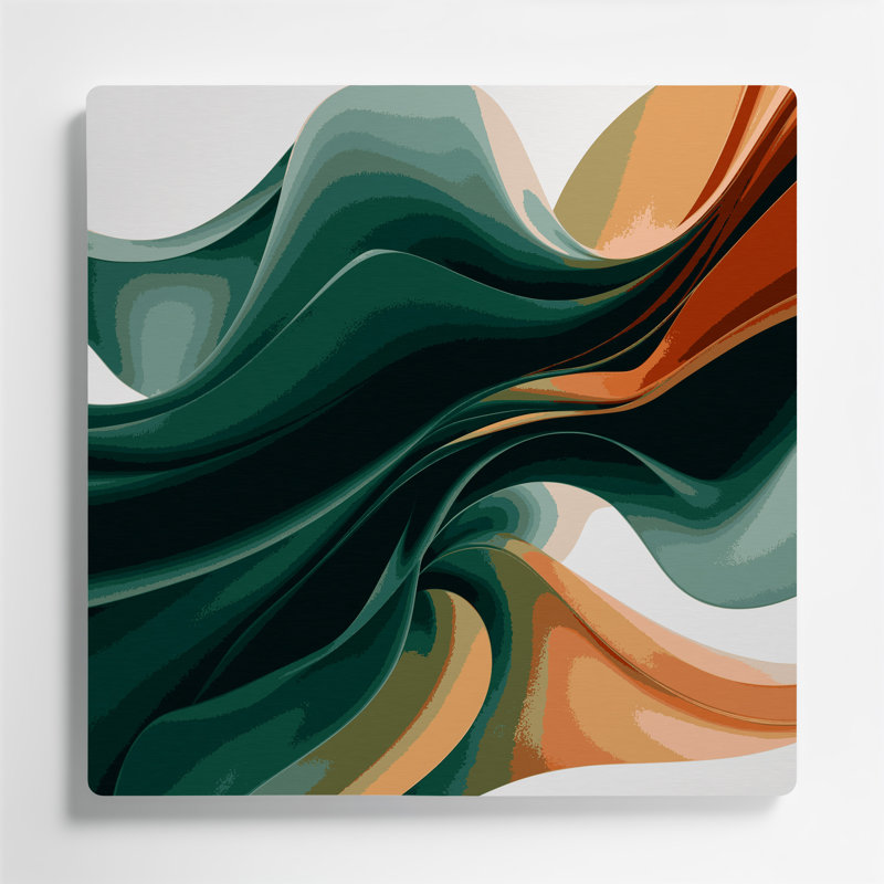 Gradient Abstract 92, art mural en métal vert, H 8 po x l 8 po