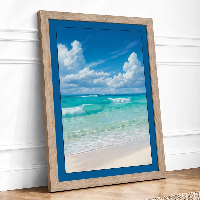 Tropical Beach Serenity Coastal - Print, A4 - 29.7 x 21.0 cm, Oak