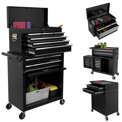 Backsten 13'' W 8 -Drawer Steel Combination Set with Wheels