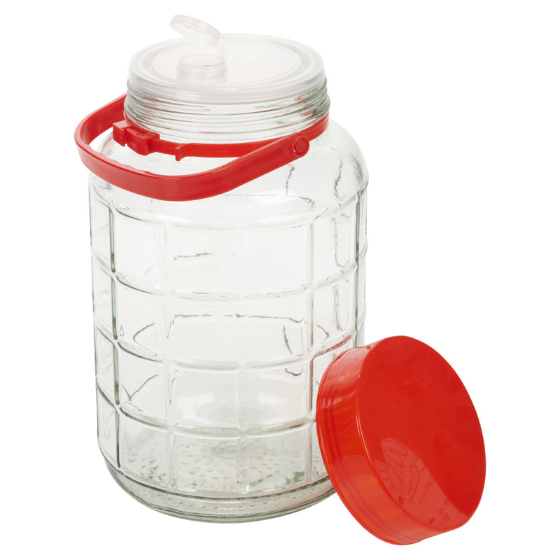 Glass Jar, 24 cm H x 16 cm W x 16 cm D
