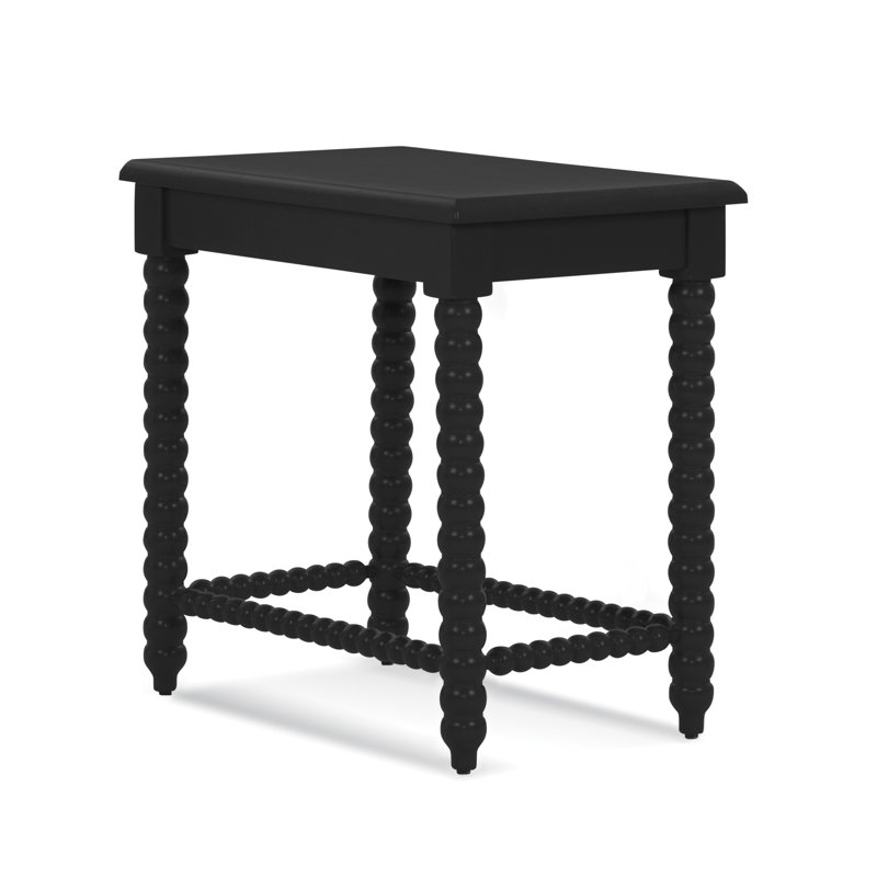 Lind Island Solid Wood End Table, Black