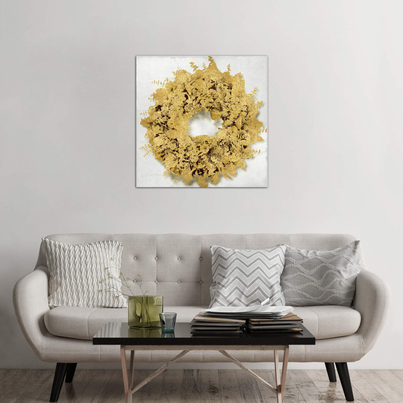 Golden Wreath III by Kate Bennett - Wrapped Canvas Print, 66.04 cm H x 66.04 cm W x 1.91 cm D