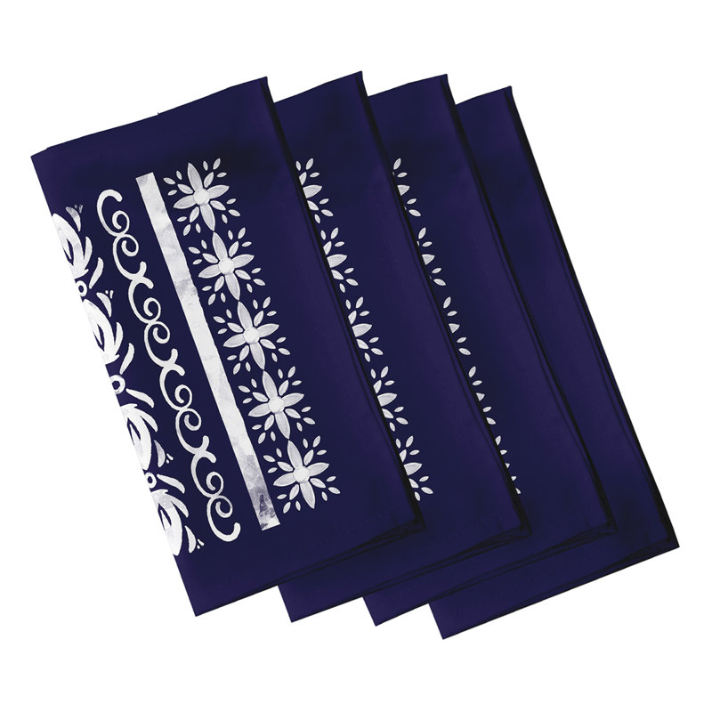 Cladia Cuban Tile  Napkins, Navy