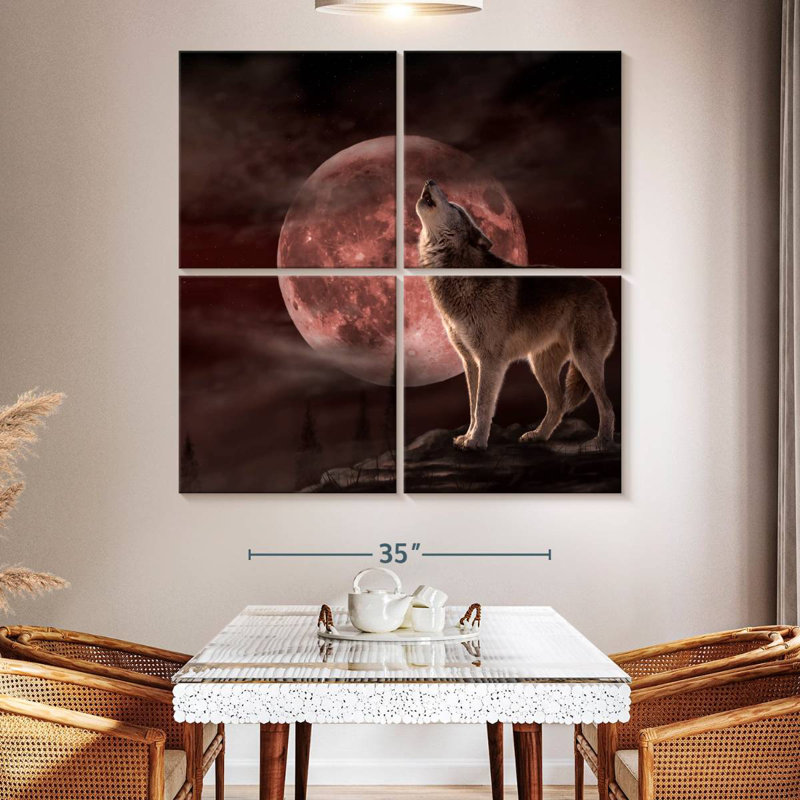 Brampt Wolf Moon Howling, 50" H x 50" W
