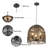 15.35" Rattan Ceiling Light Hand-Woven