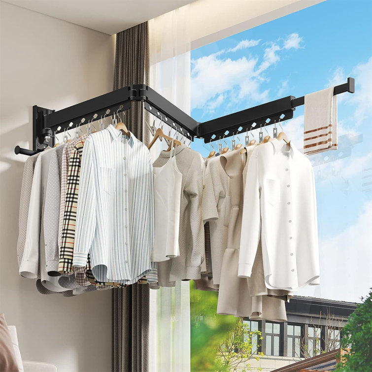 Andover Mills™ Wood Foldable Wall-Mounted Drying Rack & Reviews