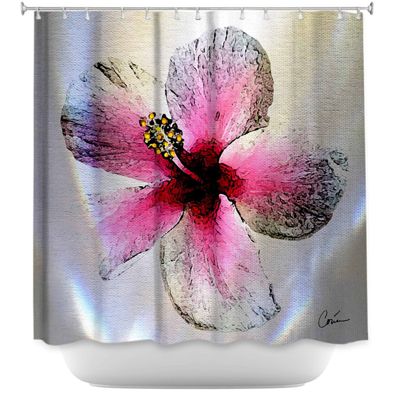 Rideau de douche simple hibiscus