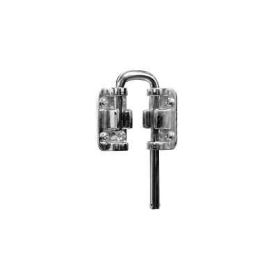 FHC U9846 Patio Sliding Door Loop Lock, Steel Bar With Metal Base, 1-1/8" Reach, Nickel Plated Finish, Pack of 1