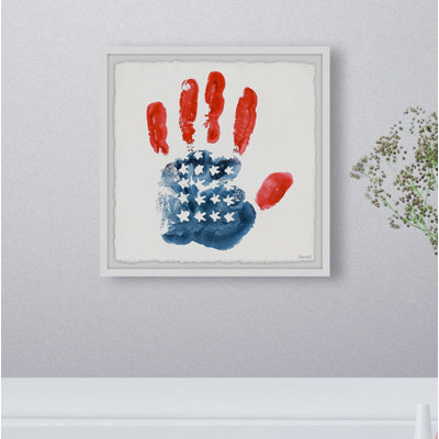 " American Flag Handprint " Painting Print