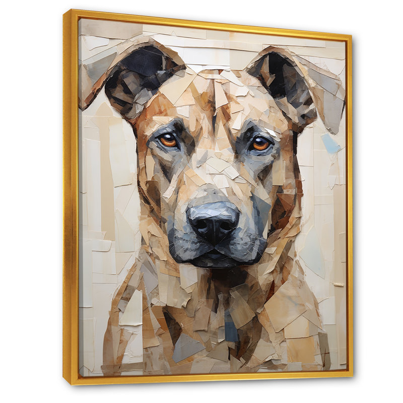 " Belgian Malinois Handsome Portrait ", 44" H x 34" W x 1.5" D, Gold Floater Framed