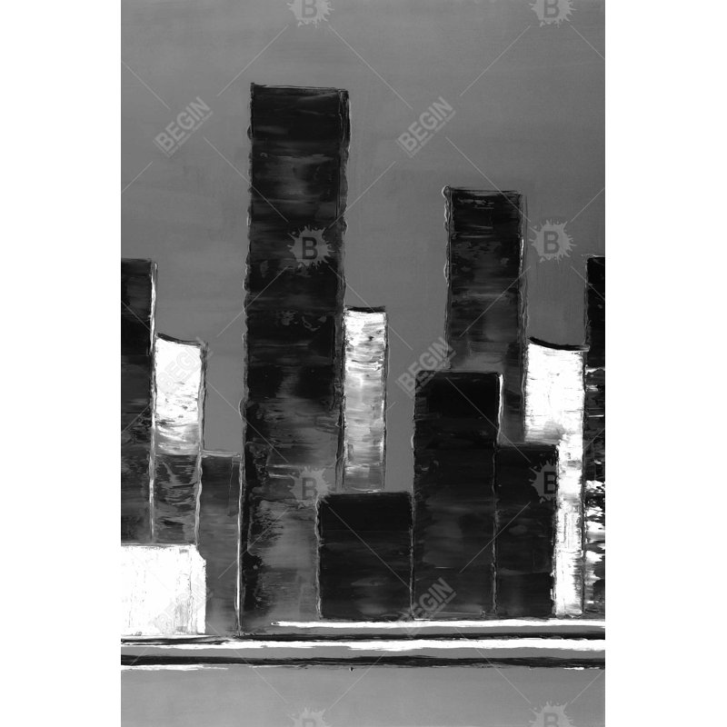 «Bâtiments abstraits en noir et blanc»