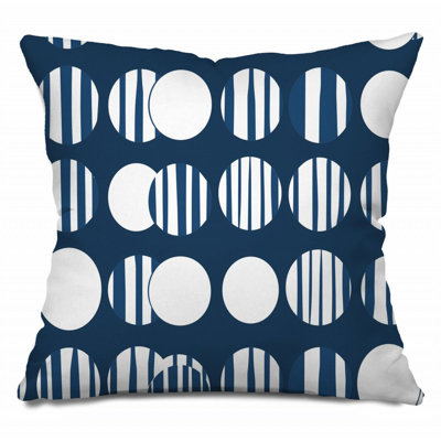  Coussin décoratif réversible en mélange de coton géométrique