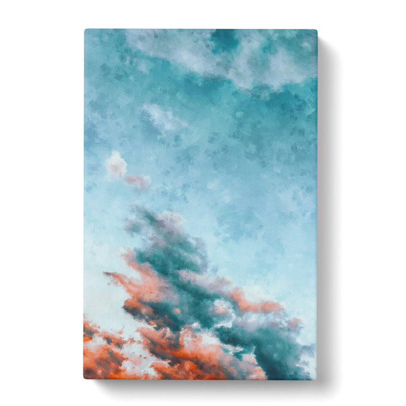 Peach Kissed Clouds - Wrapped Canvas Painting, 76cm H x 50cm W x 3cm D