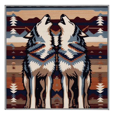  Tapis lavable inspiré du loup du Sud-Ouest